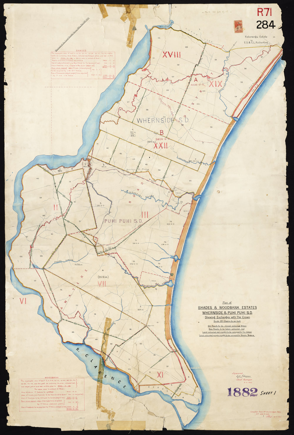Plan of Shades, Woodbank Estates Whernside, &amp; Puhi Puhi Survey District