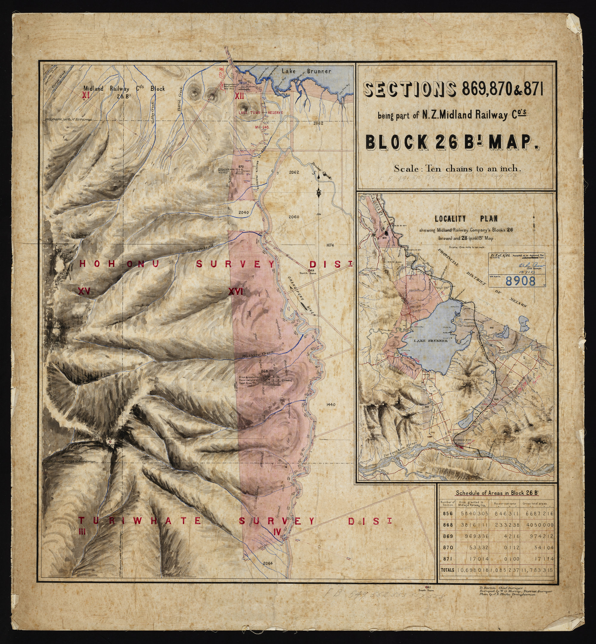Midland Railway plan along Orangipuku River