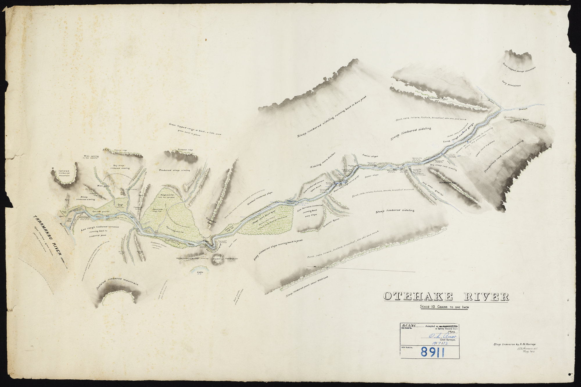 Topography of Otehake River