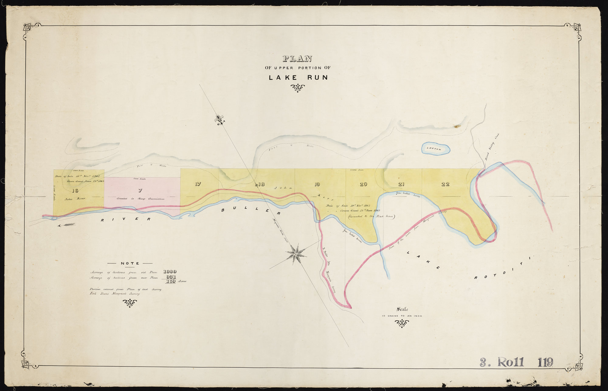 Plan of Lake Run from Lake Rotoiti