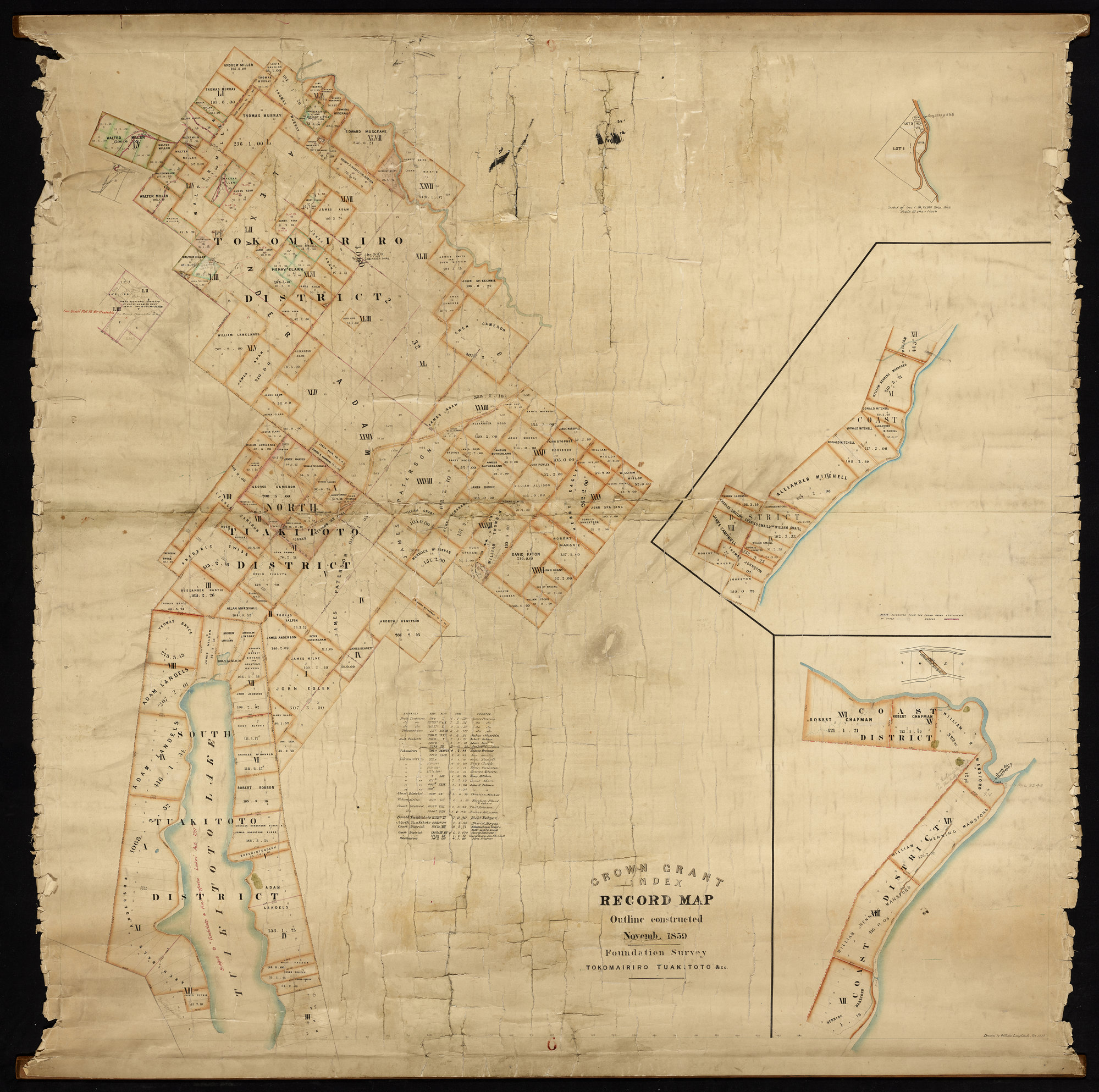 Tokomairiro District, Tuakitoto District, &amp; Coast District