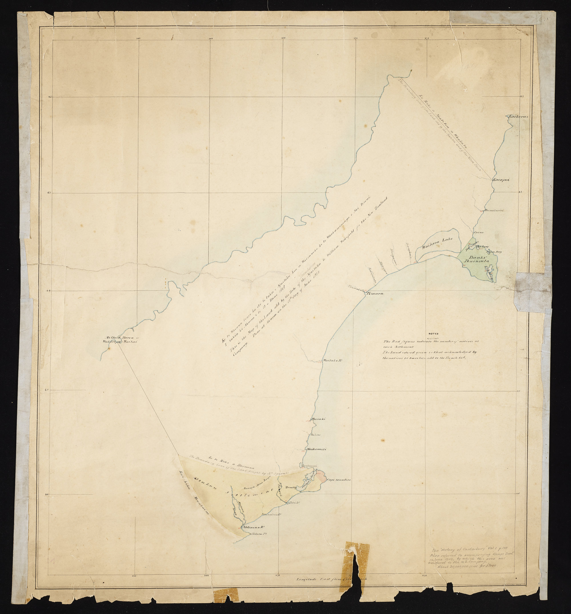 Plans of Native Reserves in Canterbury: Sale of Ngai Tahu Land Canterbury and Otago