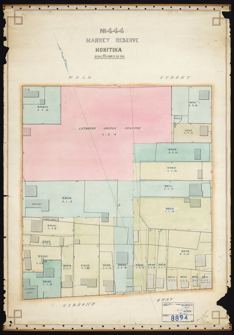 Hokitika: Subdivision of market reserve 444