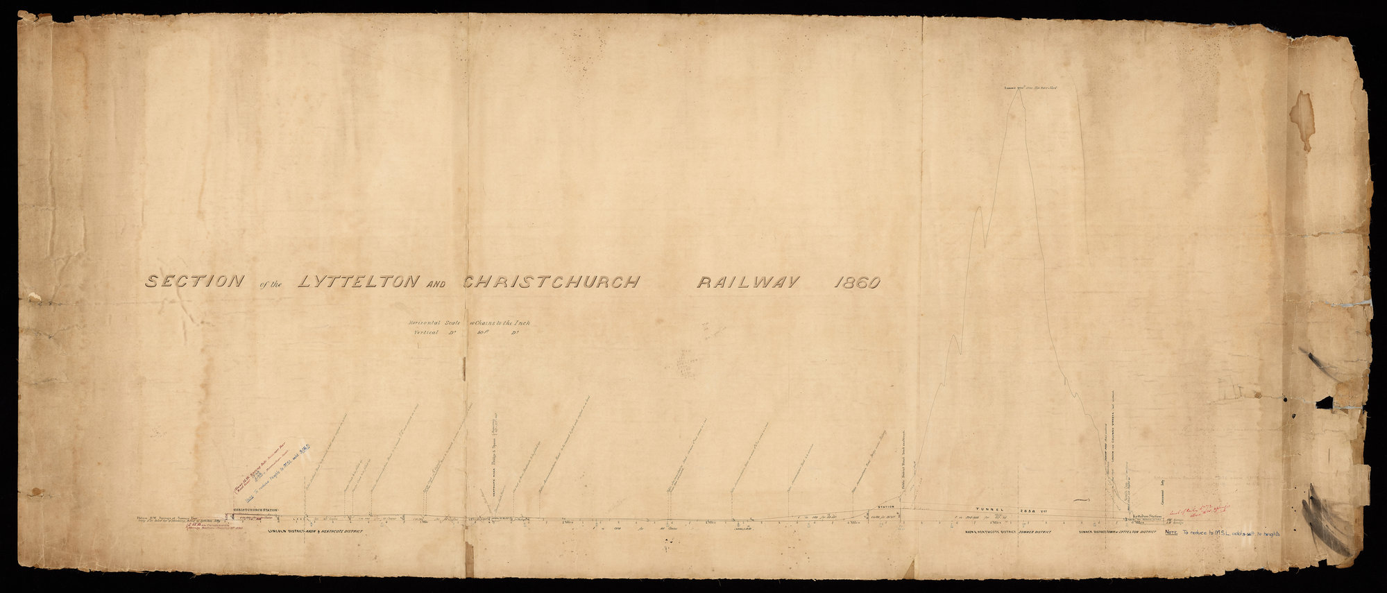 Proposed Railway Line from Lyttelton through the Port Hills to Christchurch