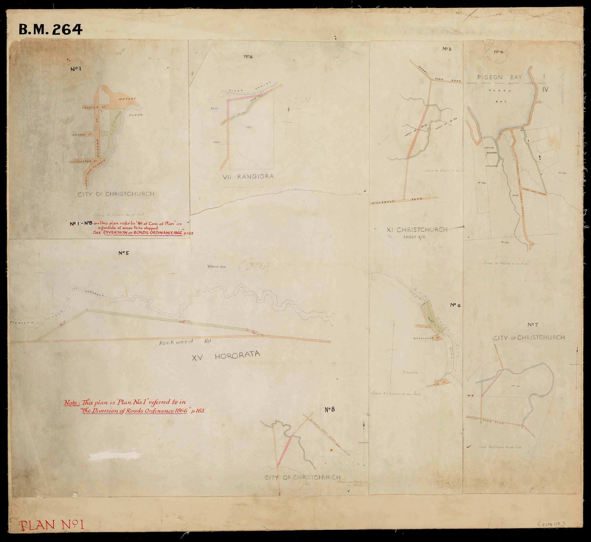 Road diversion plan No 1. Christchurch and Rangiora
