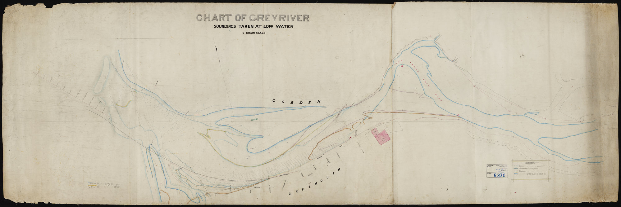Grey River Chart showing Soundings