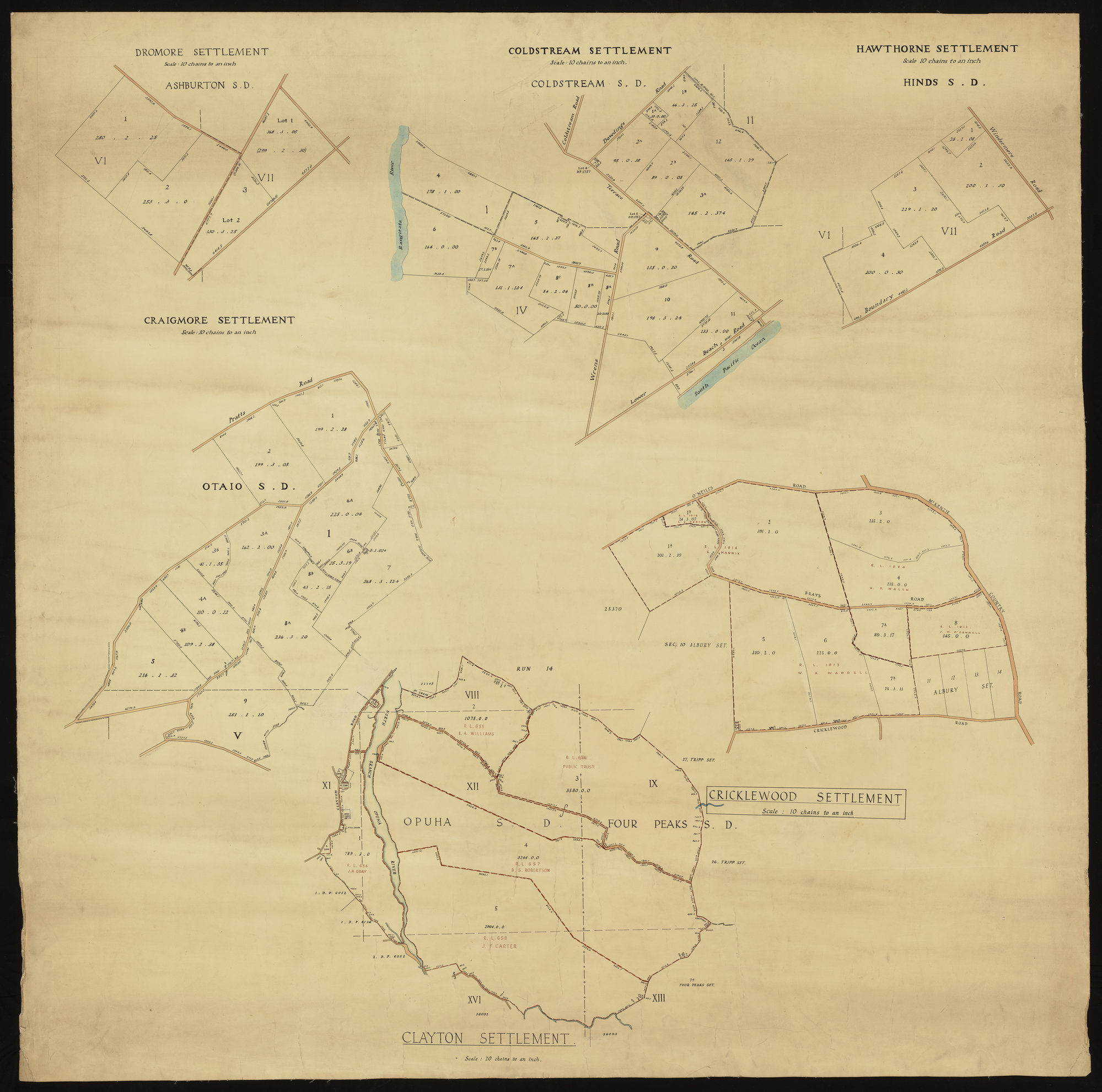 Clayton, Cricklewood, Craigmore, Dromore, Coldstream, Hawthorne Settlements