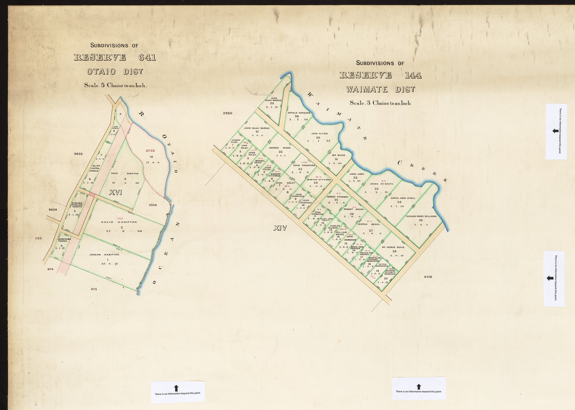 Subdivision of Reserves 144 Waimate District &amp; Reserve 641 Otaio District