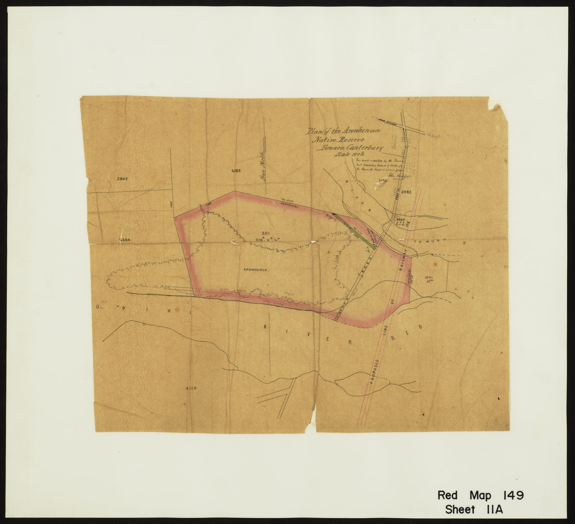 Plan of the Arowhenua Native Reserve Timaru