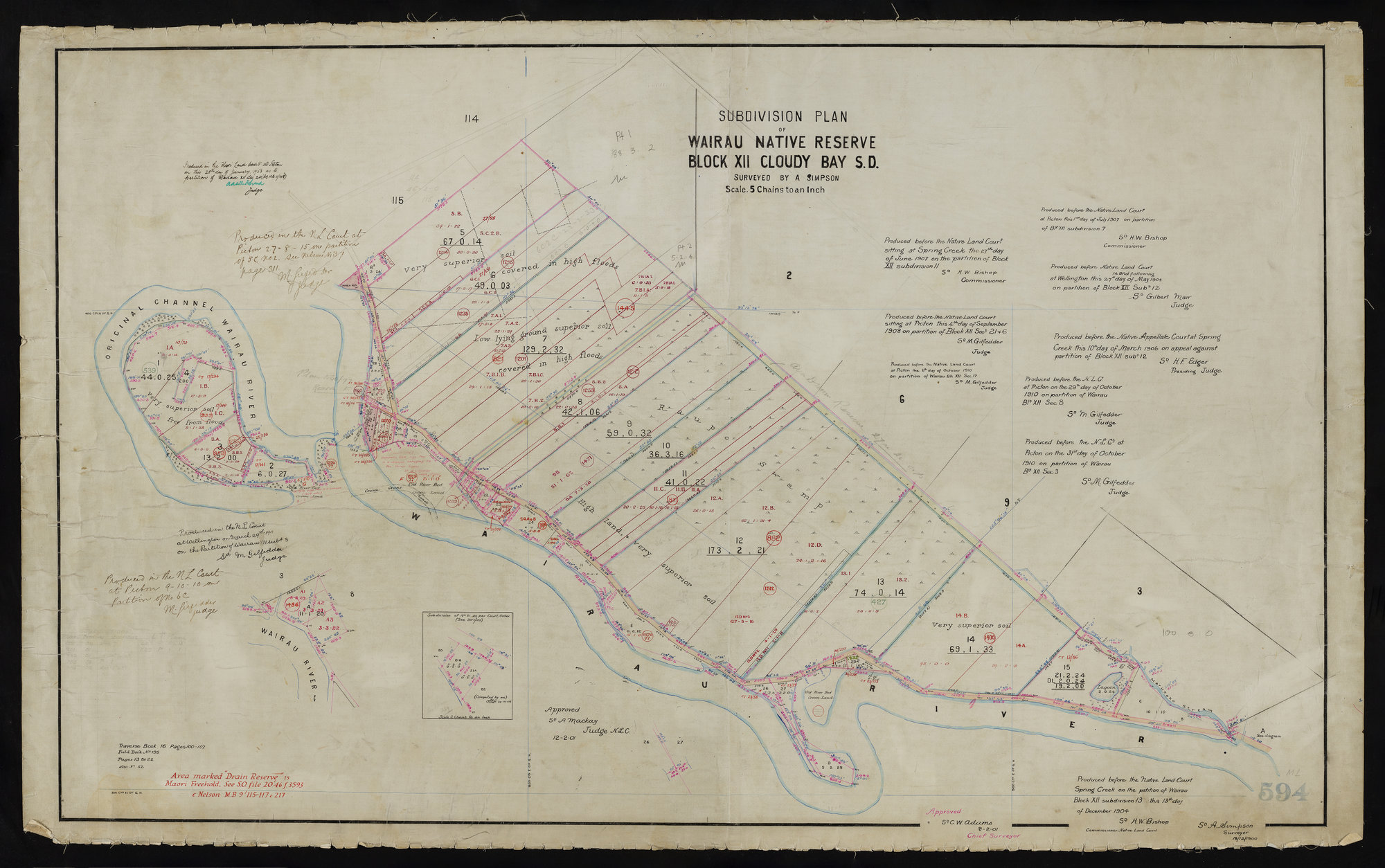 Wairau Native Reserve: Block XII &amp; Cloudy Bay District