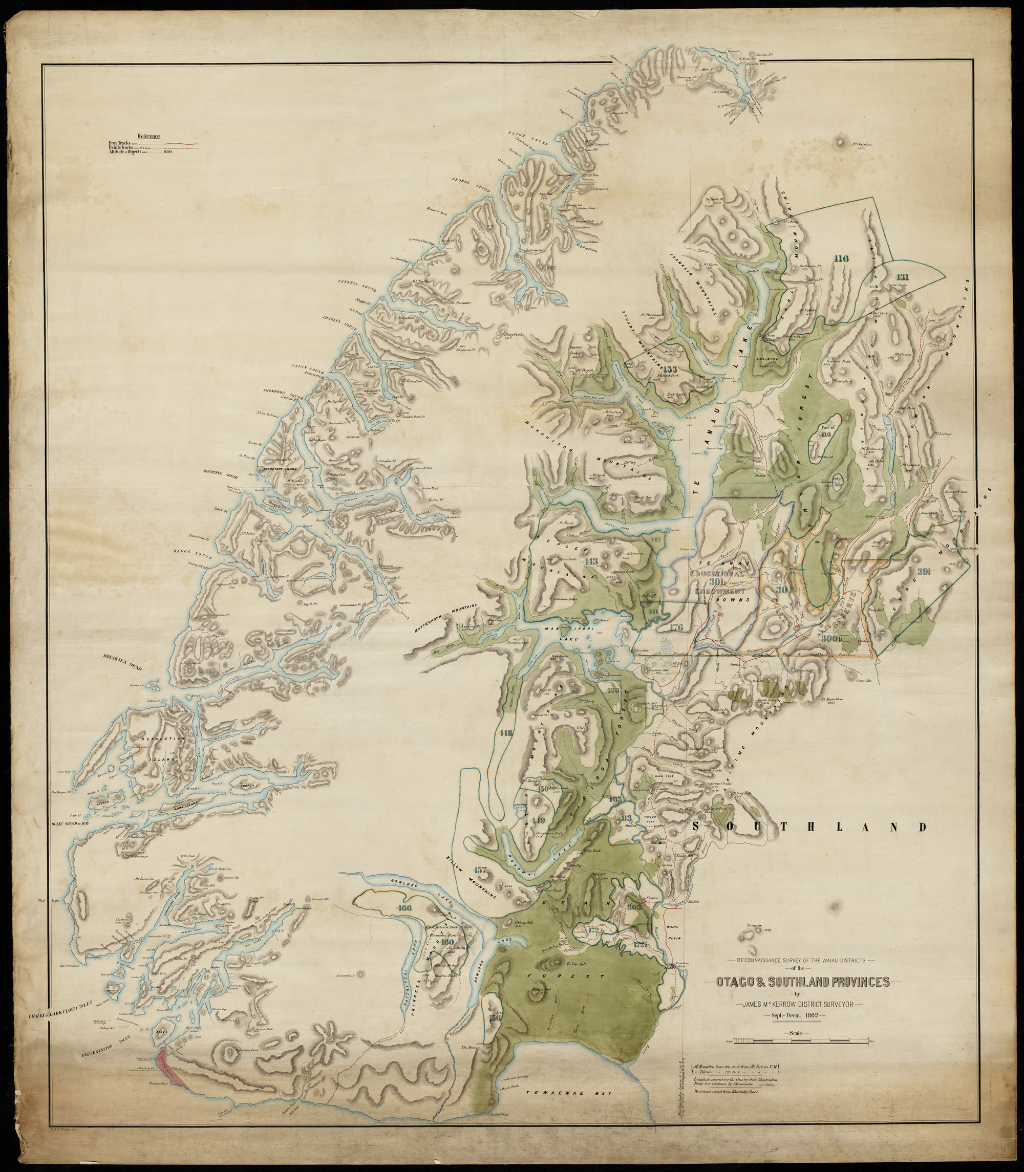 Otago and Southland Provinces, Waiau Districts