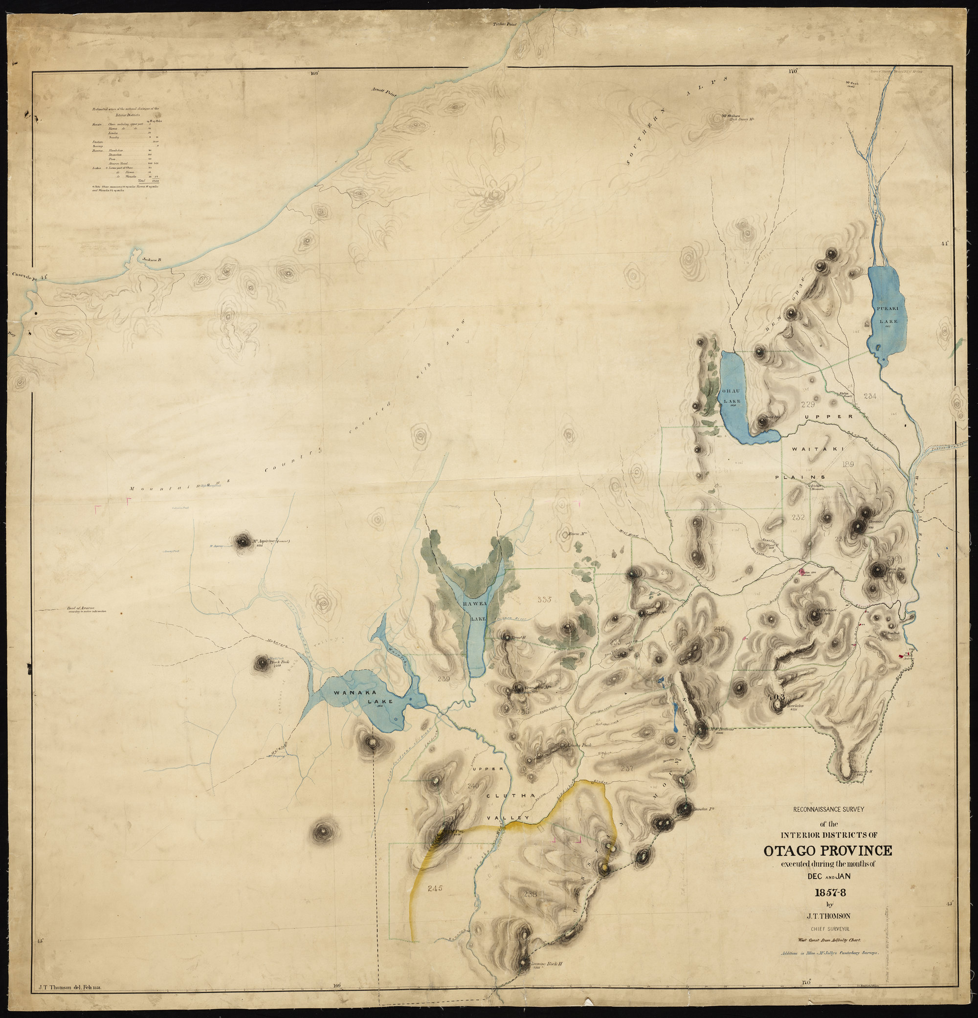 Otago Province, Interior Districts