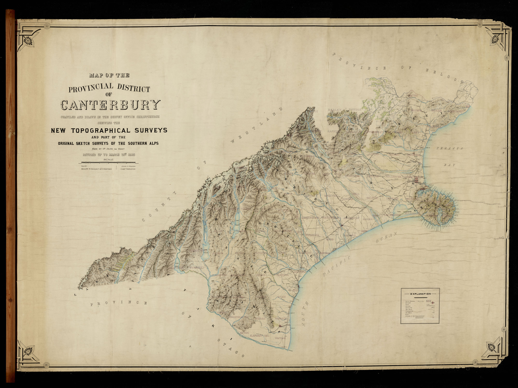 Original 4 mile maps of Province &amp; Southern Alps by Von Haast