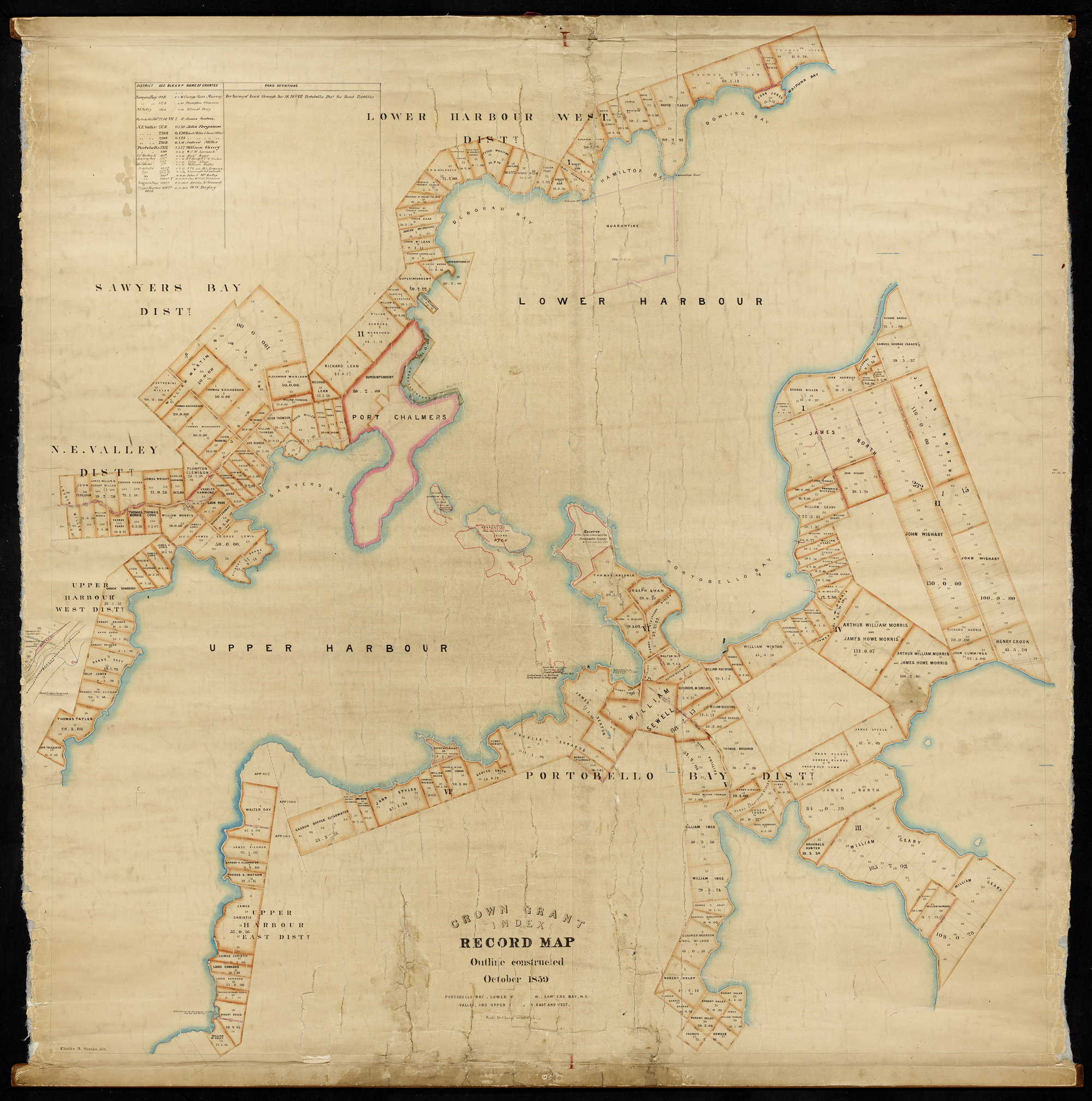 Portobello Bay, Lower Harbour West, Sawyers Bay, North East Valley, Upper Harbour East, &amp; Upper Harbour West 