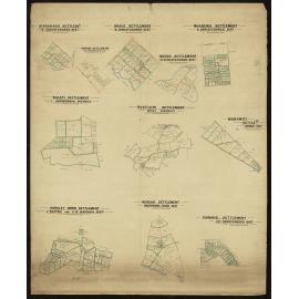 Otarakaro, Braco, Wharenui, Hornby, Buddo, Waiapi, Rakitari, Marawiti, Horsley Downs, Hekeao, Pawhao Settlements