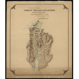 Godley Valley & glaciers showing Sealy's pass.